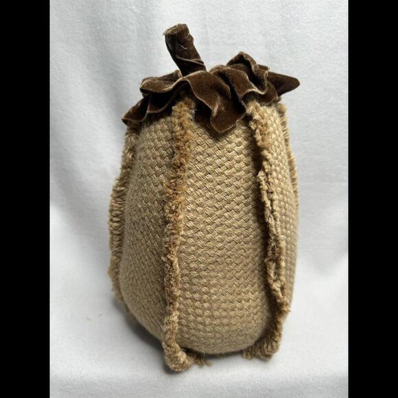 Fall Autum Boho Burlap And Velvet Pumpkin Pillows Set Of 4 - Picture 7 of 9